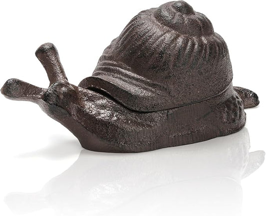 Pumtus Cast Iron Key Hider, Snail Hide-a-Key Holder, Outside Spare Key Hider Figurine, Small Snail Garden Statues Ornament, Decorative Jewelry Trinkets Box for Ear Studs Rings Paper Clips