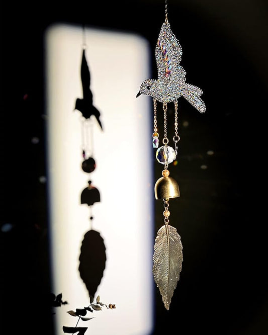 Sparkling Hummingbird Hanging Suncatchers for Windows Indoor Crystal Sun Catchers Bird Sunlight Prism