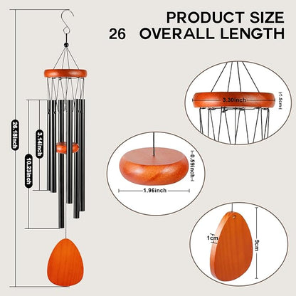 Wind Chimes for Outside Clearance, 26'' Small Windchimes Outdoors w/DIY Ornament, Memorial Wind Chime Gifts for Mom Women Grandma Neighbors