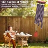 Large Aluminium Wind Chimes Outside, Soothing Melodic Memorial Sympathy Wind Chime, Suitable Outdoor Garden Decor, Gift for Mom Women Neighbors (Brown Wind Chime -36“)