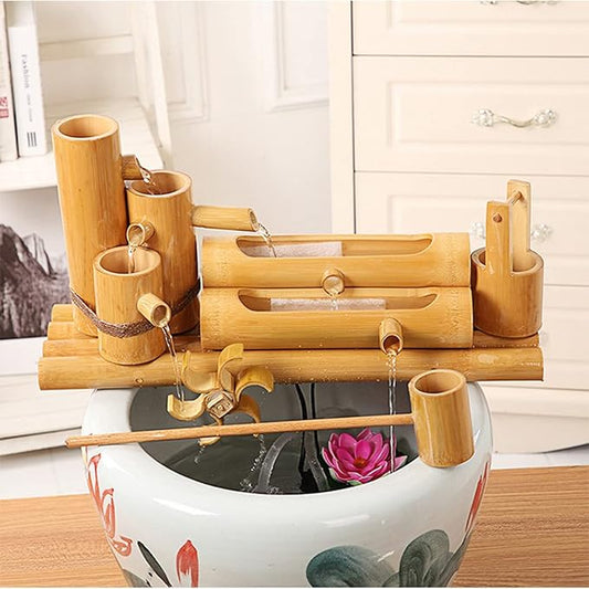 Water Features for The Garden Bird Bath Bamboo Fountain Outdoor WaterFountain is Suitable for Garden Fish Tank Ponds, Etc. to Make It More Exquisite,3(2(60cm/23.6in)