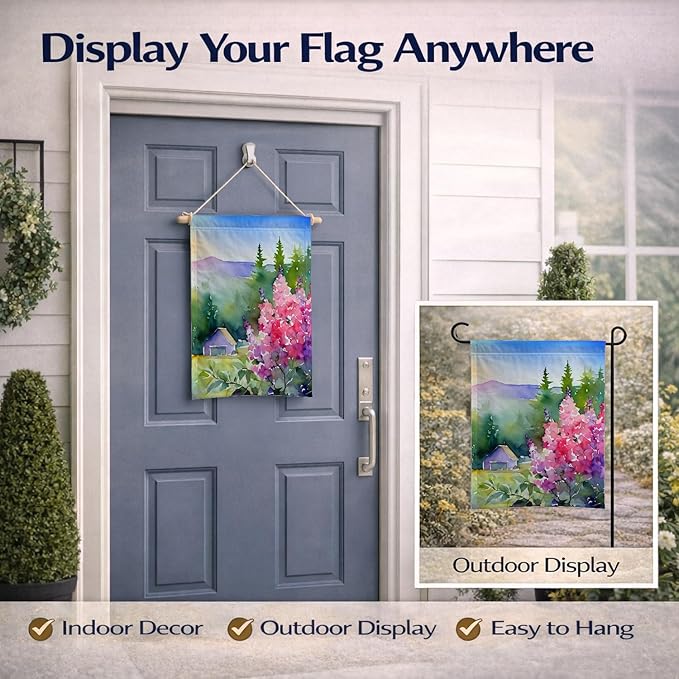 Caroline's Treasures Idaho Syringa in Watercolor Garden Flag Mailbox Flag Decorative Yard Flag Banner Outside Patio Artwork Yard Flower Beds, Garden Size, Multicolor