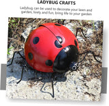 balacoo 1pc Seven Star Ladybug Ornament Animal Garden Statues Iron Ladybug Ladybugs Wall Sculptures Metal Ladybug Wall Art Outdoor Fencing Decor Ladybug Crafts Iron Parts Red Beetle, 29X22X11CM
