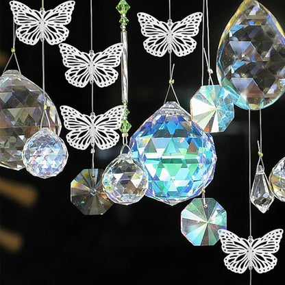 WEBEEDY 50pcs Silver Butterfly Suncatchers Hanging Ornaments Handmade DIY Sun Catcher Butterfly Charms Metal Parts, Suncatcher Making Supplies for Window Garden Wall Wedding Party Decor Gift,1.4x2Inch