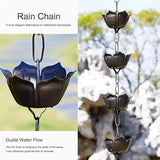 Copper Old Rain Chain for Gutters, Roof Rain Collector/Diverter, Metal Chain Type for Villa Temples(Style 1,1m/3ft)