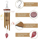 Aluminium Wind Chimes Outdoor, Garden, Patio Decoration. Classic Black Wind Chimes with Wind Catcher Beautiful Gift for Unisex