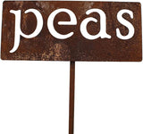 Classic Metal Garden Markers 19 Inches Tall (peas, Naturally Rusted)