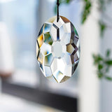 YU FENG 89mm/3.5in Crystal Prism Suncatcher for Windows,Rainbow Maker Hanging Crystals for Garden Home Outdoor Decoration (Clear)