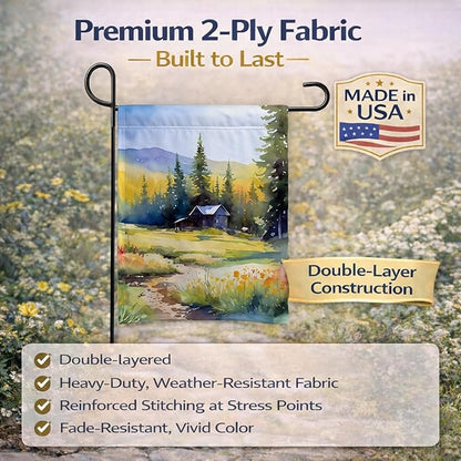 Caroline's Treasures Montana Bitterroot in Watercolor Garden Flag Mailbox Flag Decorative Yard Flag Banner Outside Patio Artwork Yard Flower Beds, Garden Size, Multicolor