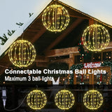 Lightshare 16IN 128LED Light Ball Yard Decoration Pathway Lights Sphere Light with Fold Flat Metal Frame Indoor Outdoor Waterproof Garden Lights, Plug in