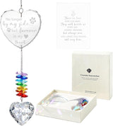 Dog Memorial Gifts, K9 Pet Memorial Crystal Suncatcher, Dog Loss Pet Passing Away Sympathy Remembrance Bereavement Gift (White-Heart)