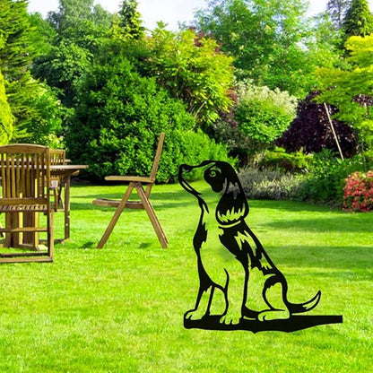 Adorable Dog Stake Decoration Yard Garden Outdoor Metal Art Dog Silhouette Decoration Steel Dogs Statue Adorable Ornament Gift (Beagle)