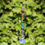GWAHSA Suncatcher Wind Spinner Gazing Ball Spiral Tail, Crystal Sun Catchers with Seven Chakra Beads Window Hanging for Indoor Home Outdoor Garden Decor Wedding Birthday Party Gifts for Girl Women Mom