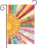 Summer Sun Garden Flag Colorful Boho Sunshine Yard Flags Inspirational Artistic Outdoor Decor for Front Yard Lawn Patio Porch Bright Floral Seasonal House Banner Double Sided 12x18 Inch