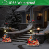 Deer Metal Garden Stake with Solar Light, Christmas Decorations Outdoor Waterproof Sloar Lights Outside, Doe and Fawn Outdoor Statue for Garden Lawn Patio