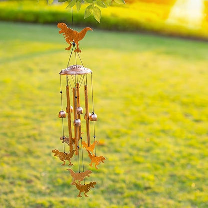 Dinosaur Wind Chimes Outdoor Dinosaur Gifts for Women Men Mom Gardening Birthday Gifts Metal Memorial WindChimes for Outside/Indoors, Lawn, Patio, Yard Art, Garden Decor, Yard Decorations