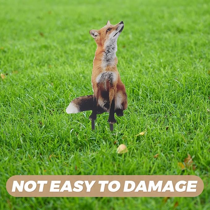 Milisten Fox Lawn Sign Acrylic Garden Stake Outdoor Decorative Fox Figurine for Yard Pathways Patio and Farm Lawn Ornament