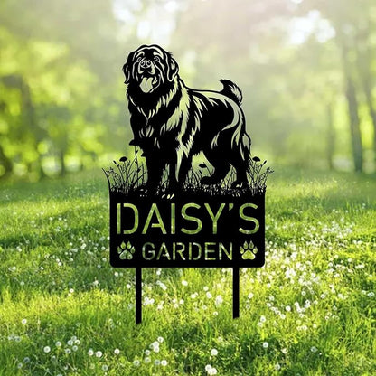 Custom Newfoundland Dog Metal Memorial Garden Stake Personalized Pet Grave Marker Name Sign Remembrance Stake Decor Sympathy Dog Loss,Outdoor Statues for Yard Garden Lawn Patio Pathway Grave.
