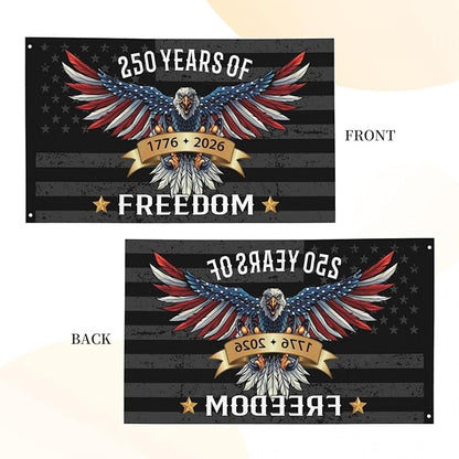 250 Years America Flag – 3x5 FT US 250th Anniversary Flags 1776-2026 Merchandise Banner – 250 Anniversary USA Flag with Grommets – Outdoor Patriotic Yard Décor
