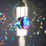 AB Coating Hanging Window Crystal Prism Suncatcher Rainbow Maker Glass Hanging Pendant Ornaments for Home Garden Ornament for Christmas Tree (89mm,3.5inch)