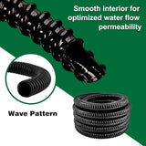 1 Inch Tubing Corrugated Pond Hose 1-Inch ID, 20.6 FT Length, Black PVC Kinkproof Strong Flex Tubing with Pipe Fittings, Aquarium, Pond Waterfall, Garden Pump Hose Drainage Tube