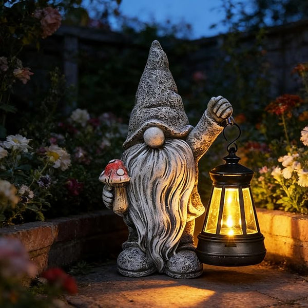 Garden Outdoor Statue,Solar Gnome Decorations Lanterns for Yard Garden, Patio Gnome Gifts for Mom (Eclectic)