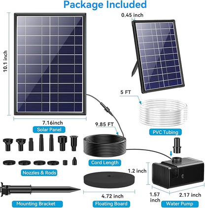 POPOSOAP 8W Solar Fountain Pump with 3000mAh Battery Backup & 12W Solar Fountain Pump for Fish Pond, Wildlife Garden, Ponds, Waterfall, Hydroponics