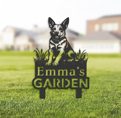 Custom Australian Cattle Dog Metal Garden Sign,Custom Yard Sign With Stake,Outdoor Garden Décor,Pet Cat Lawn Garden Decorated Statue,Cat Sympathy Yard Metal Sign,Cat Lover Gifts Kailyard Plaque.
