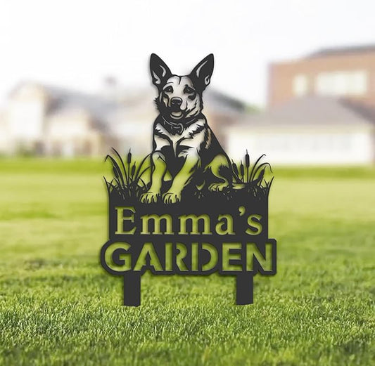 Custom Australian Cattle Dog Metal Garden Sign,Custom Yard Sign With Stake,Outdoor Garden Décor,Pet Cat Lawn Garden Decorated Statue,Cat Sympathy Yard Metal Sign,Cat Lover Gifts Kailyard Plaque.