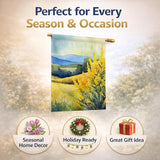 Caroline's Treasures Kentucky Goldenrod in Watercolor House Flag Large Porch Sleeve Pole Decorative Outside Yard Banner Artwork Wall Hanging, Polyester, House Size, Multicolor