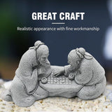 Hoypeyfiy 3Pcs Playing Chess Old Man Statue,Garden Figurines Set,Zen Garden Accessories,Outdoor Decor Sandstone for Bonsai,Micro Landscape Decoration,Garden,Patio,Yard,Lawn,Backyard