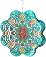 FONMY Stainless Steel Wind Spinner-3D Indoor Outdoor Garden Decoration Crafts Ornaments 12Inch Multi Color Mandala Flower Wind Spinners