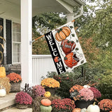 Fall Football Welcome House Flags 28x40 Inch Double Sided, Pumpkin Autumn Sports Game Day Sign Thanksgiving Seasonal Yard Outside Decor DF330-28
