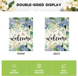 AVOIN colorlife Spring Hydrangea Flowers Garden Flag 12 x 18 Inch Double Sided, Seasonal Welcome Yard Outdoor Flag