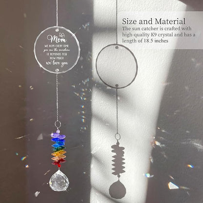 Gifts for Mom - Mom we Love You - Mother’s Day Birthday Gift for Mama Grandma - Crystal Suncatcher Rainbow Maker - Sentimental Keepsake - Heartfelt Meaningful Gifts for Mothers from Daughter