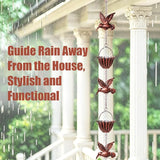 8.5 Ft Rain Chain, Thick Metal Rain Gutter Chains, Adjustable Rain Catcher Chain for Eaves Drainage, Replacement for Downspout, Outdoor Decor