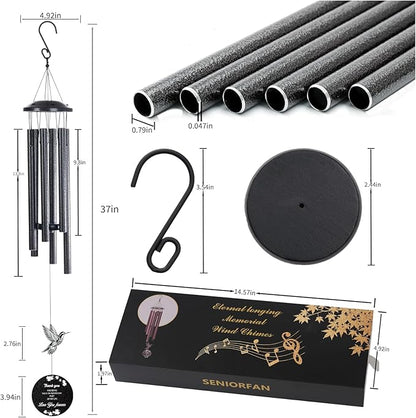 37-inch Hummingbird Wind Chimes are Suitable for Garden, Patio and Courtyard Decoration. They can be Given as Gifts of Comfort, Mourning and Remembrance to Loved Ones who Have Lost Them