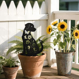 Metal Dogs Statues Garden Outside Black Puppy Decorative Garden Silhouette Stakes Steel Dog Yard Decor for Dog Lovers