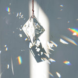50mm Hanging Faceted Crystals Suncatcher Ornament Window Prisms Rainbow Maker Chandelier Crystal Pendant(Square)