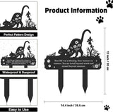Rngmsi Grave Markers for Cemetery for Cat, Metal Grave Markers Yard Memorial Pet, Decorations for Cemetery for Loss of Cat Outdoors Garden Stake Decor (12 X 14.5 Inches)