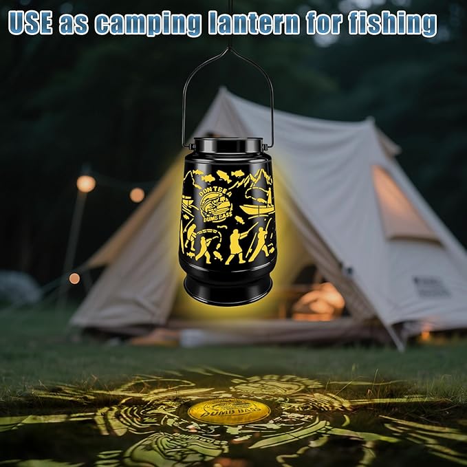 Fishing Valentine's Day Gifts for Men Dad Grandpa Boyfriends Him Rechargeable Lantern Lamp Led Night Light Retirement Gifts for Christmas Funny Unique Gift for Fishing Lover