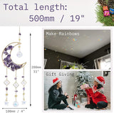 Amethyst Crystals Suncatcher - Hanging Moon Sun Catcher with Glass Prisms for Windows, Healing Amethyst Crystal Decor for Home, Gift for Christmas Birthday Valentine Mothers Day