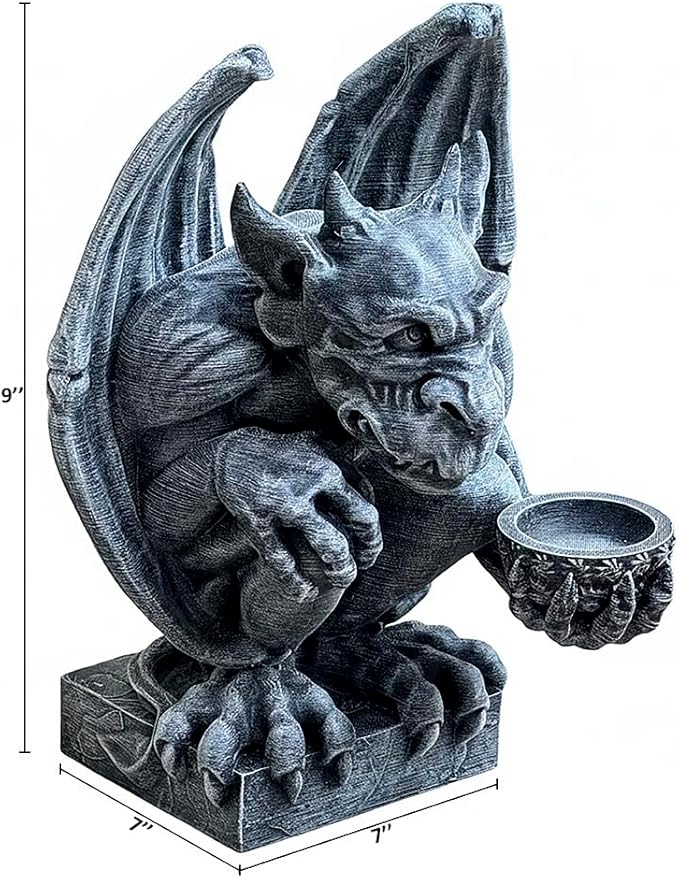 OLOMA Gargoyle Statue for Garden Mythical Gothic Outdoor Sculpture Fantasy Decor with Aged Stone Appearance Weather Resistant Durable Outdoor Indoor Yard Patio Landscape Accent