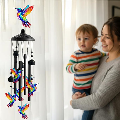 Wind Chimes for Outside, Deep Tone Memorial Windchimes for Patio Porch Balcony Decoration, Memorial Wind Chimes Gifts for Women Mom Grandma Sister (Hummingbird)
