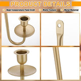 Tessco for you Metal Wall Mount Candle Sconces with 9.6" LED Flameless Taper Candles and Remote Timer 16.5" Wall Hanging Sconces Set for Living Room Fireplace Hallway Stairway(Gold,2 Set)
