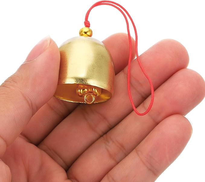 PATIKIL 3 Pcs Wind Chime, Hanging Bells Temple Bells Retro Outdoor Hanging Metal Chinese Wind Chime Round for Outside Garden Camping, Gold Red