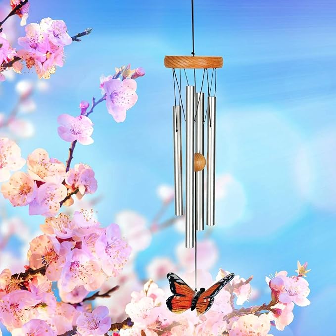 Woodstock Chimes Signature Collection, Monarch Butterfly Chime, 15'' Decor Designs Wind Chimes for Outdoor, Patio, Home or Garden Décor (HSBU)