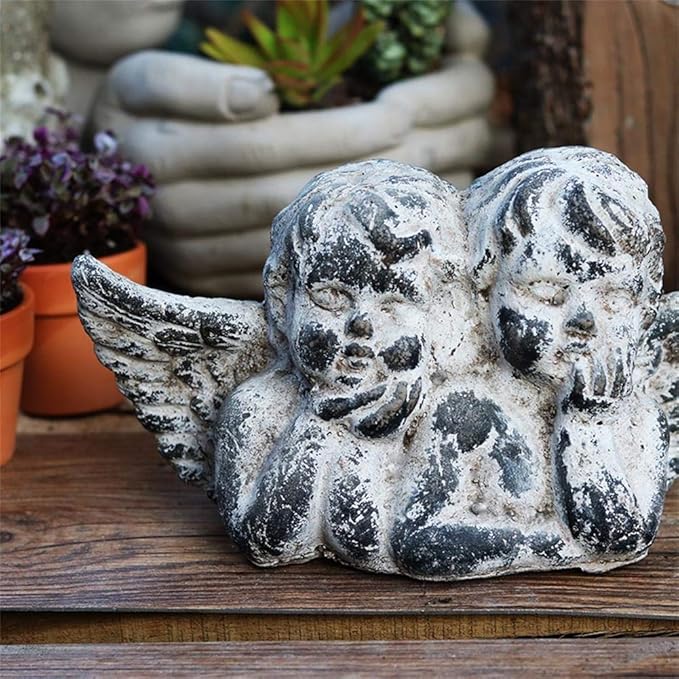 COAECJ Animal Sculpture for Garden Angel Garden Sculpture, Vintage Old Sculpture Figure Outdoor Garden Landscape Decoration Garden Garden Decoration