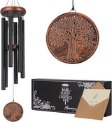 Memorial Wind Chime, Outdoor Decorative Wind Chime, Featuring a Pattern of a Tree of Life. It is an Excellent Gift, Suitable for Garden Decoration, Terrace or Porch. (32inch)