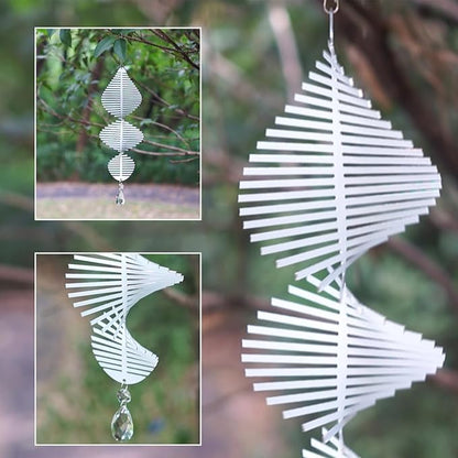 4 Pack 16inch Sublimation Wind Spinner Blanks 3D Aluminum Metal Wind Sculpture Kinetic Spinners for Yard and Garden Indoor Art Ornaments Hanging Decoration (Helix)